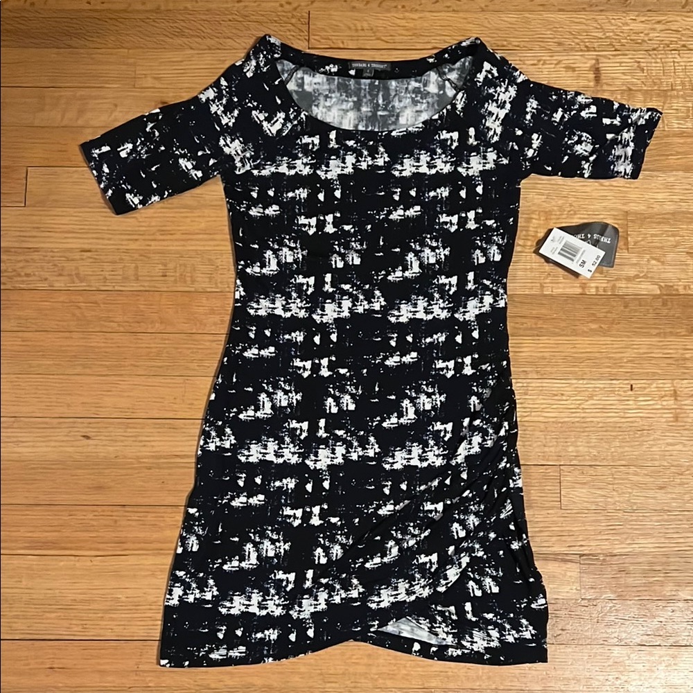 Threads 4 Thought Black and White Bodycon Mini Dress